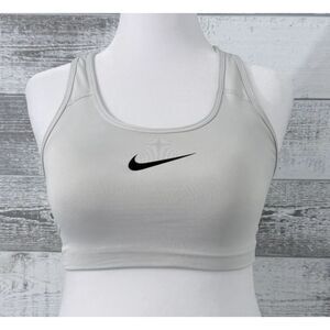 Nike Dri-FIT White Racerback Sports Bra Women's Size M Wireless Pullover